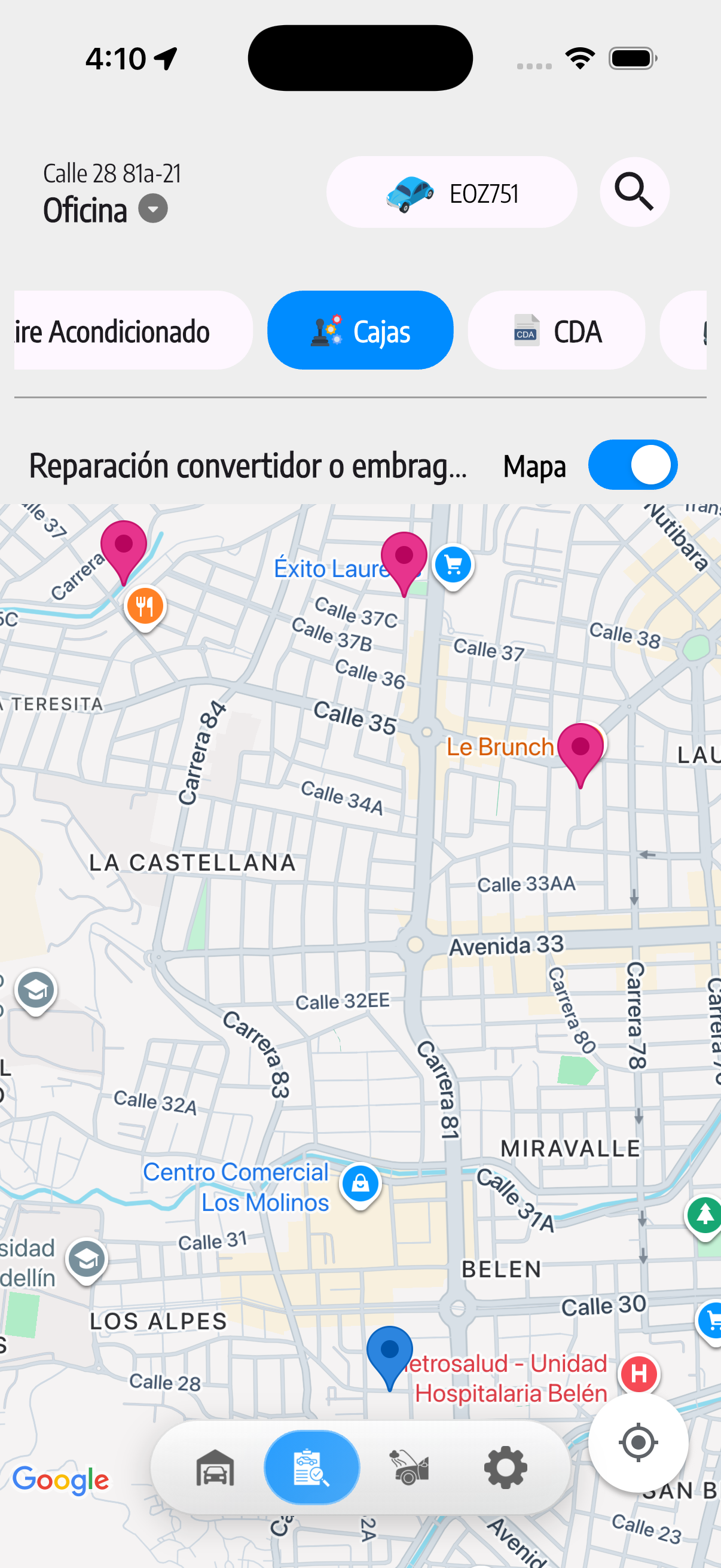 Mapa y resultados de servicios cerca de ti